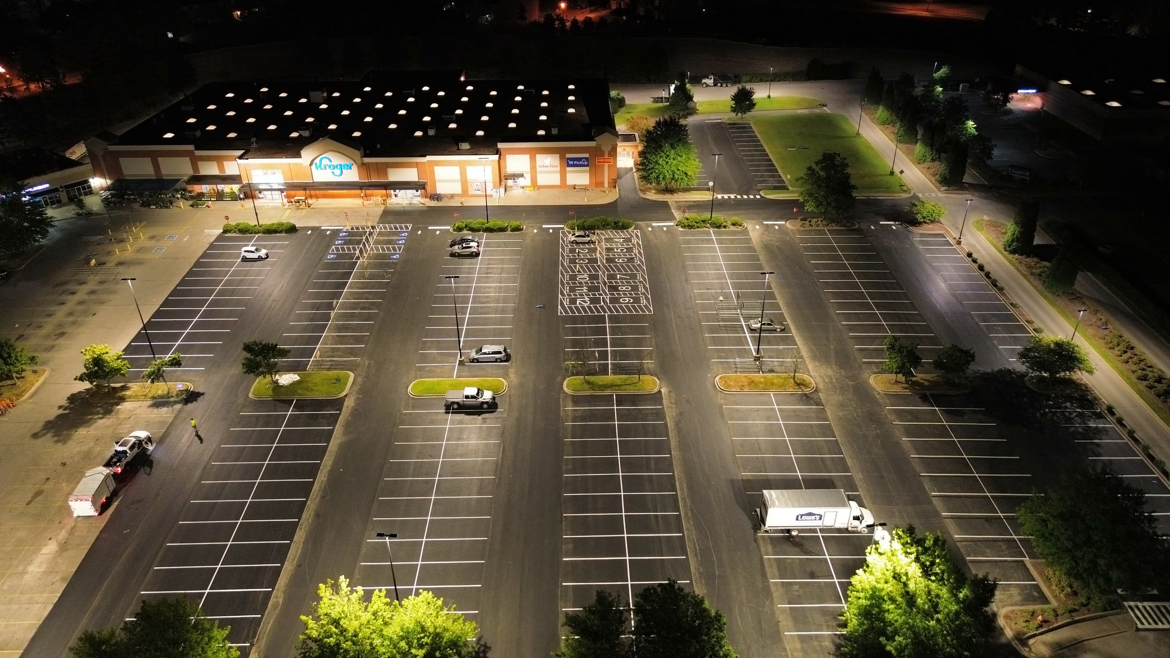 Kroger lot — full restripe complete